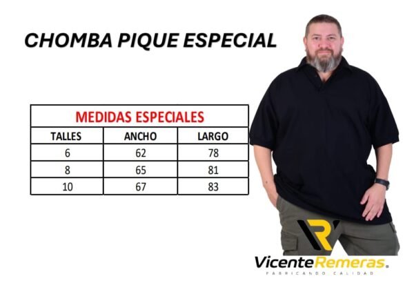 Chombas Lisas Pique talles especiales - Imagen 4