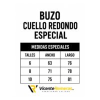 Buzo Cuello Redondo Especial (COMP) Buzo Cuello Redondo Friza Común SP Talles Especiales