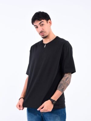 Remera Negra Remera Lisa Peinado Premium Adulto
